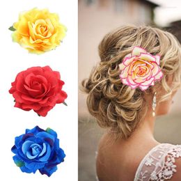 Headpieces Bridal Rose Flower Hairpins Bridesmaid Fake Headwear Hair Clip Wedding Jewelry Women Beach
