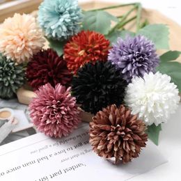 Decorative Flowers 3Pcs Hydrangea Artificial Bouquet For Home Bedroom Decor Wedding Decoration Craft Vases Flower Arrangement Accessories