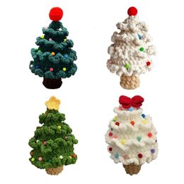 Party Games Crafts Handcrochet Christmas Tree Finished Plush Tree Toy Farmhouse Fireplaces Ornament 231121