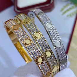 Luxuriöses klassisches Schraubendreher-Armband, modisches Unisex-Manschettenarmband aus 316L-Edelstahl, Diamant-Armband, Goldschmuck, Valentinstagsgeschenk mit Geschenkbox