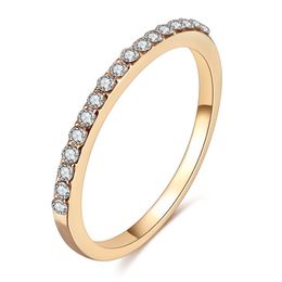 Band Rings Rose Gold Colour Zirconia Wedding Engagement Ring For Woman Girls Austrian Crystals Gift Rings Drop Delivery Jewelr Dhgarden Otzwt