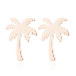 New Bohemian coconut tree ornament set leaf stud earrings necklace three-piece set