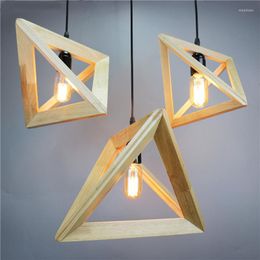 Pendant Lamps Simple Stylish Wooden Art LED Suspension Luminaire Minimalist Home Interiors Chandelier Ceiling Lights Eco Friendly 26 27