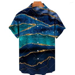 Men's Casual Shirts Unisex 2024 Cool Abstract Rendering Tie Dye 3d Print Hawaiian Retro Shirt Short Sleeve Breathable Top Summer