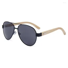 Sunglasses Bamboo And Wooden Foot Metal Frame Frog Mirror Fashion Coated