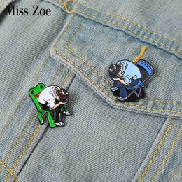 Pins Brooches Cartoon Characters EnamelPinsCustomAnime Frog Chairs BroochesLapelBadgesCartoon FunnyJewelryGiftforKidsFriends Z0421