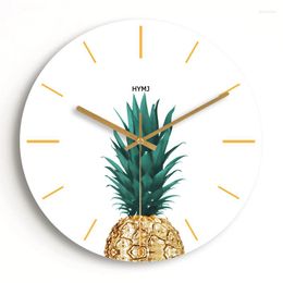 Wall Clocks Pineapple Clock Creative Modern Design Watch Living Room Decoration Kitchen Saat Home Accessories