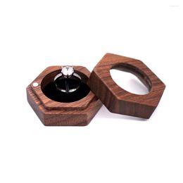 Jewelry Pouches Wooden Box For Engagement Proposal Wedding Ring Earrings Pendant Holder Organizer Velvet Soft Interior Display Case