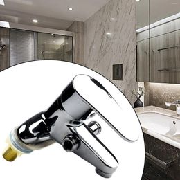 Bathroom Sink Faucets Faucet Water Mixer Tap Outlet Double-Hole Press Switch Control Single Handle Mixing Valve