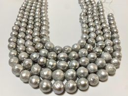 Chains Trendy 11-13mm Bright Light Grey Pearl Necklace For Women Natural Less Flaw Fine Jewellery Party Gifts