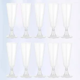 Disposable Cups Straws 10pcs One-off Red Glass Plastic Party Unique Drinking Goblet Supplies For Wedding Feast (150ml)