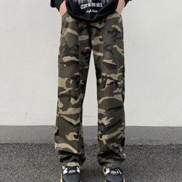 Men's Jeans Fashion Camouflage Denim Men Army Green Patchwork Straight Loose Pants Trend Daily Big Size XXXL Trousers