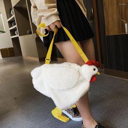 Evening Bags 1Pc Plush Crossbody Chicken Shoulder Bag For Women Cute Cartoon Purse Mini Messenger Tote Handbag Girls