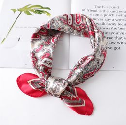 60X60cm Retro Designer Flower Print Floral Silk Scarf Headband for Women Fashion Long Handle Bag Scarves Paris Shoulder Tote Luggage Ribbon Head Wraps Lots Style