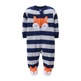 Rompers Footed Warm Baby 2023 Fall Winter Cute Animal Micro Polar Fleece Babe Pyjamas Infant Sleepwear 0 3 12M 231120