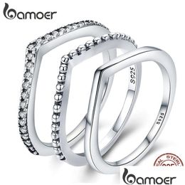 Band Rings 100% 925 Sterling Sier Water Droplet Clear Cz Finger Rings For Women Wedding Engagement Jewelry Girlfriend Gift P Dhgarden Otrsx