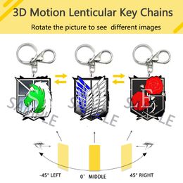 AOT 3D Anime Badge Keychains for PET Acrylic Size 6cm Backpack Pendants, Car Pendants, Fashion Accessories, Personalised Creative Gifts