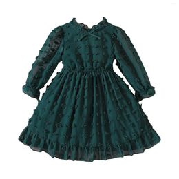 Girl Dresses Toddler Girls Swiss Dots Dress Court Retro Evening Bowknot Flounce Party Fall Casual Clothing Princess