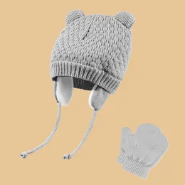 Ball Caps High Quality Soft Hat And Glove Two Piece Set Autumn Winter Thickened Comfortable Ear Protection Outdoor Baby Warm Gloves