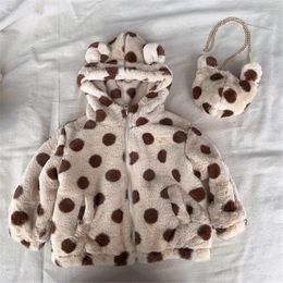 Jackets 2023 Winter Baby Long Sleeve Coat Thick Warm Children Leopard Print Jacket Infant Boy Girl Fleece Hooded Windproof