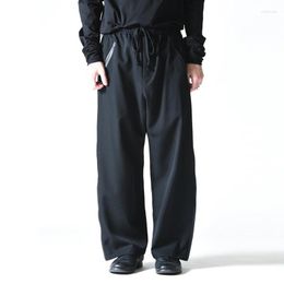 Men's Pants Men Japan Harajuku Streetwear Fashion Side Zipper Loose Casual Dark Black Wide Leg Women Oversize Trousers