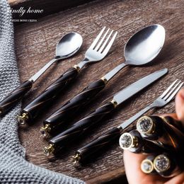 Dinnerware Sets Ceramic Handle Stainless Steel Cutlery Set Art Creativity Thicken Reusable Utensils Dinner Cubiertos Home Decoration