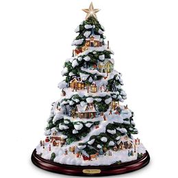 Christmas Decorations Tree Spinning Sculpture Train Decoration Sticker 231121