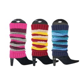 Socks Hosiery Leg Warmers Women Cotton Keep Warm Winter Thick Knitted Knee Boot Stockings Leggings Colourful Fashion Ladies Long 231120