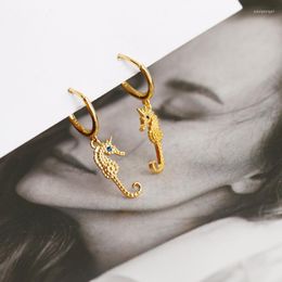 Hoop Earrings LOOXI Silver Gold Colour Seahorse Drop Earring Piercing Pendiente Luxury Women Statement 2023 Rock Punk Jewellery Aretes