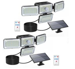 Solar security 4 head integrated/split solar induction garage 288LED induction wall light with infrared remote control