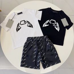 summer sets kids clothes baby clothe kid designer t shirt girl boy Short sleeved shorts two piece set 18 styles luxury brand white and black size 90-150