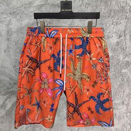 Men's Shorts Orange Casual Beach Holiday Men's Colourful Sea World Graphic Print Streetwear Men Hawaiian