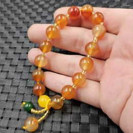 Bangle -like Red Flower Agate Bracelet Orange Chalcedony 10mm