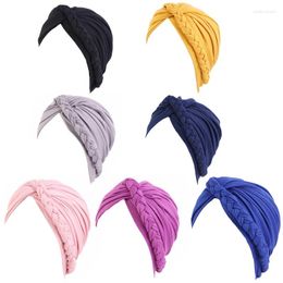 Berets 2XPC Fashion Muslim Hat For W/Braid Cross Twist Sleep Cap Windproof Wild Dail