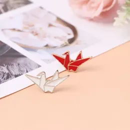 Brooches Red White Cute Anime Badges Brooch Cartoon Thousand Paper Cranes Good Luck Enamel Pins Denim Clothes Lapel Pin Jewellery