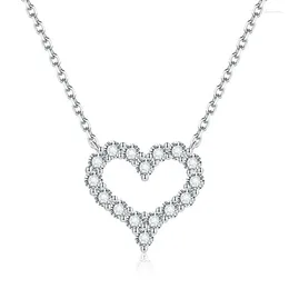 Chains 1CT Moissanite Heart Necklace For Women 925 Silver 18K Gold Plated Platinum Simulated Diamond Pendant Birthday Gift