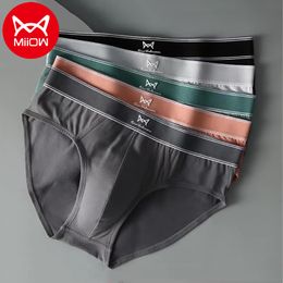 Underpants MiiOW 3pcs Organic Cotton Mens Sexy Briefs AAA Antibacterial Man Underwear Boxer Shorts Winter Male Panties 230420