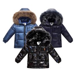다운 코트 남녀의 옷을위한 다운 재킷 다운 재킷 2-14 y 어린이 옷을 두껍게 자연 모피 파카 어린이 231120