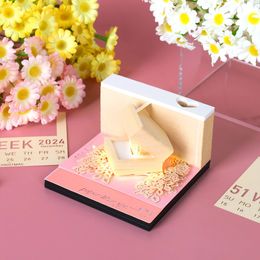 Christmas Decorations Omoshiroi Block 3D Memo Pad Ring Box 2024 Calendar Desk Decor Magic Castle Creative Gift For Girl Friend Birthday 231121