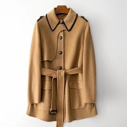 Women's Jackets Sheep Wool 2023 Spring And Autumn Double-Sided Woollen Coat Temperament Fashion In The Long Solid Colour Commute