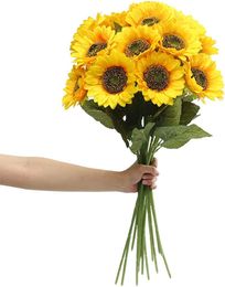 Sunflower Decoration Artificial Sunflower Flower Realistic Silk Daisies for Home Flower Arrangement Wedding Party