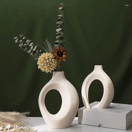 Vases 1PC Nordic Ceramic Interlock Vase Bridal Shower Wedding Boyfriend Gift Girlfriend Pampas Grass Living Room Home Decoration