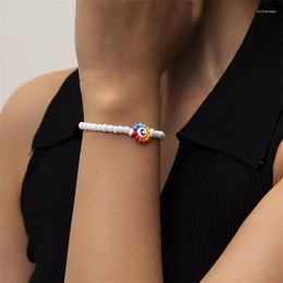 Bangle Summer Pastoral Colorful Rice Bead Letter Handicraft Sweet Temperament Simple Acrylic Beaded Bracelet For Women 2023