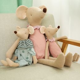 Plush Dolls Kawaii Mouse Toys Cute Mice Stuffed Animals Soft Doll Baby Sleeping Cloth for Kids Birthday Gift 230421