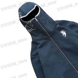 Men's Hoodies Sweatshirts Streetwear Y2K Zipper Hoodie Mens Harajuku Hip Hop Pattern Embroidery Oversized Hoodie Sweatshirt New Goth Clothes Jacket Coats T231121