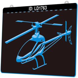 LD1763 Helicopter 3D Engraving LED Light Sign Whole Retail215z