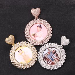 Pendant Necklaces Selling Hip Hop Personalise Pictures Custom Pendant Heart Head Jewellery Memory Cube Po Necklace 231121
