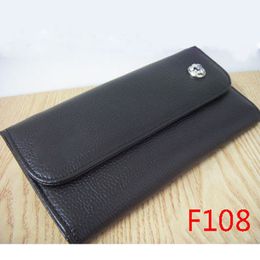 F108 Fashion Wallet Selection Cowhide Cross Flower Zipper Personalised Fashion Letter Punk Street Dance Style Lover Gift