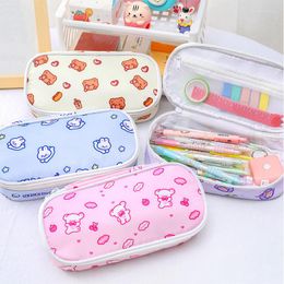 Protable Animal Pencil Case Cartoon Bear Fruit Pen Bag Box For Kids Gift Cosmetic Stationery Pouch School Supplies