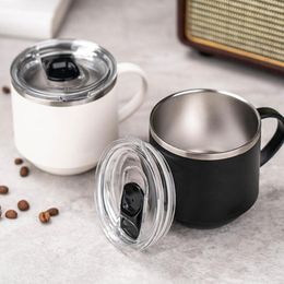 Water Bottles 330ml Insulated Cup With Handle Double Wall 304 Stainless Steel Winter Indoor Tea Coffee Drinking Thermal Mug Kitchen